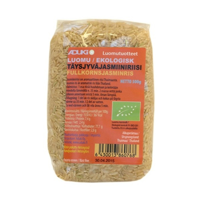 Aduki täysjyvä jasmiiniriisi luomu 500g