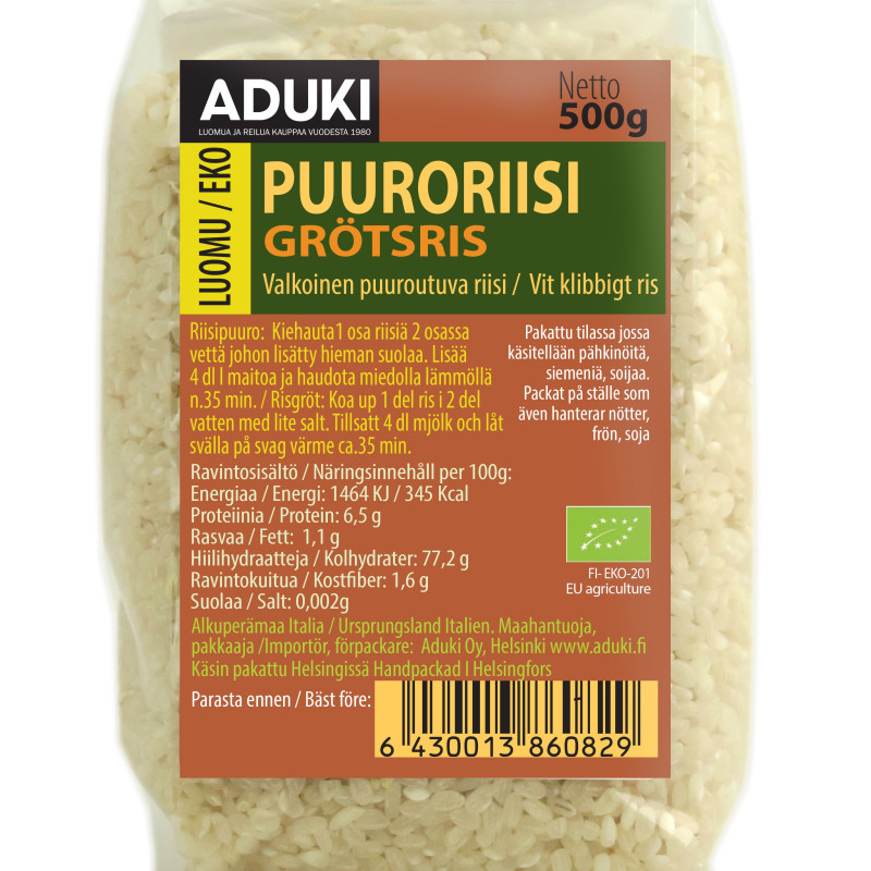 Aduki luomu puuroriisi 500g