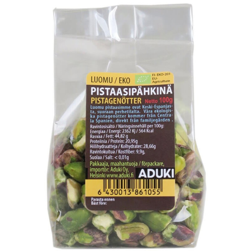 Aduki Luomu pistaasipähkinä kuoreton 100g