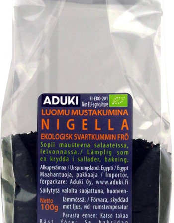 Aduki Mustakuminansiemen, Nigella 100g luomu