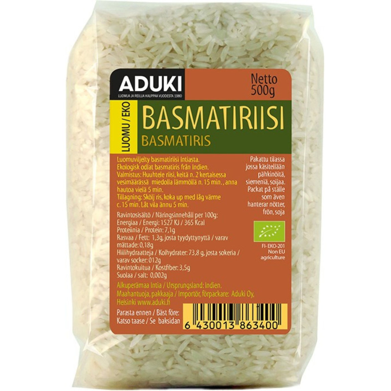 Aduki valkoinen luomu Basmatiriisi 500g