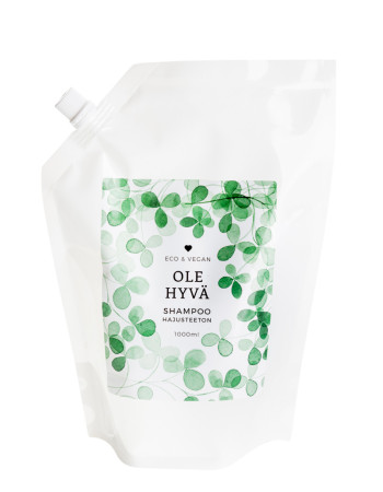 Ole hyvä hajusteeton shampoo täyttöpakkaus 1200ml 
