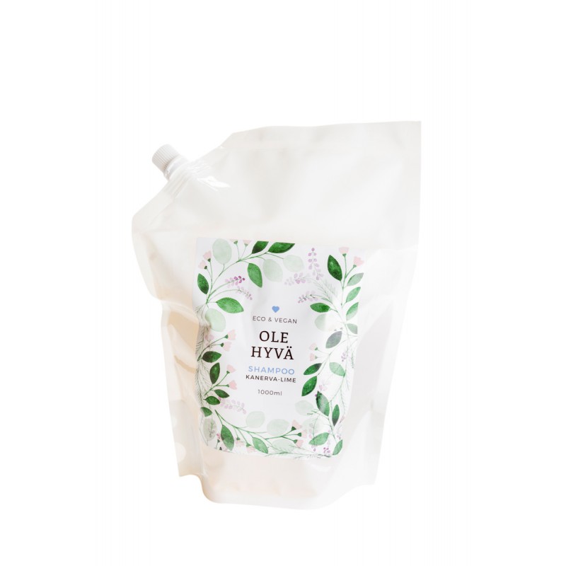 Ole hyvä kanerva-lime shampoo täyttöpakkaus 1000ml