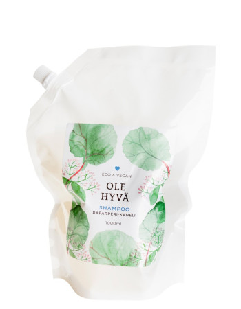 Ole hyvä shampoo raparperi-kaneli täyttöpakkaus 1000ml 