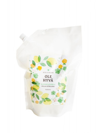 Ole hyvä suihkugeeli Hilla-Sitruuna täyttöpakkaus 1000ml 