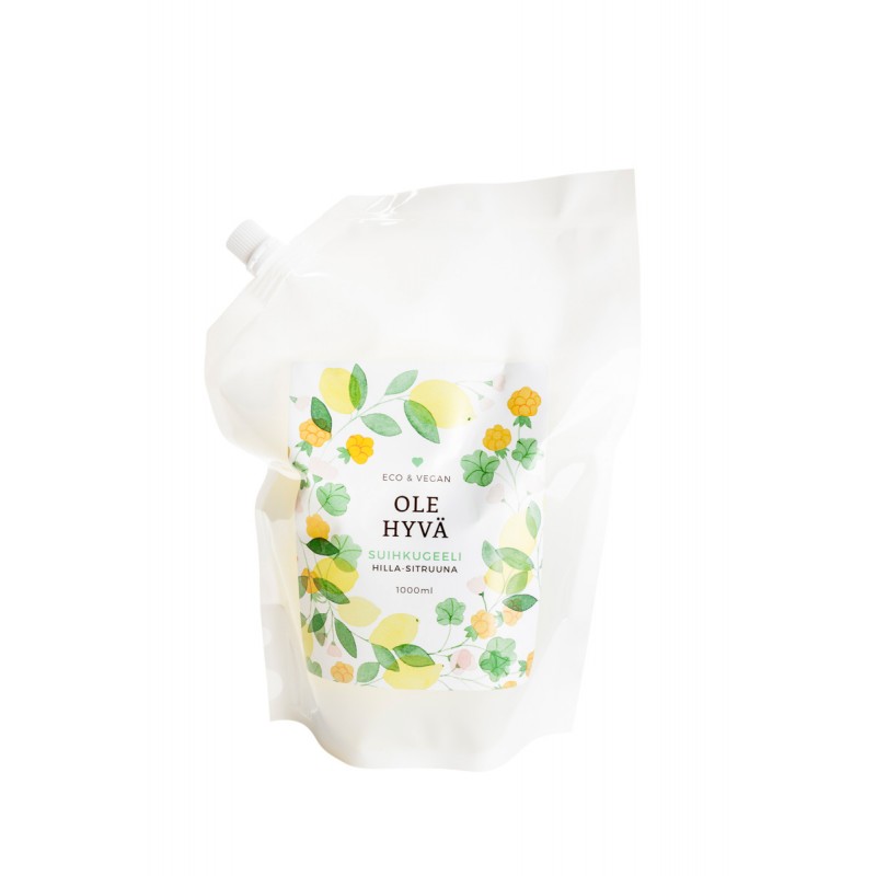 Ole hyvä suihkugeeli Hilla-Sitruuna täyttöpakkaus 1000ml 