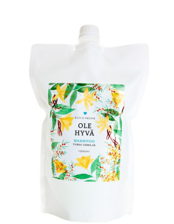 Ole Hyvä Shampoo Tyrni-Vanilja 1000ml täyttöpussi 