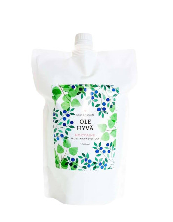 Ole hyvä hoitoaine mustikka-ksylitoli täyttöpussi 1000ml