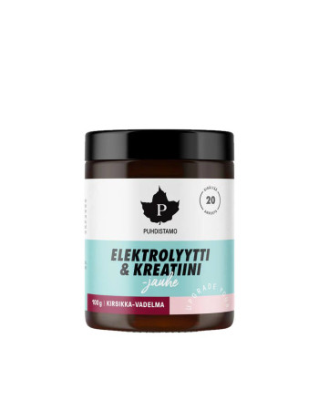 Puhdistamo Elektrolyytti & Kreatiini -jauhe Kirsikka-Vadelma 100g