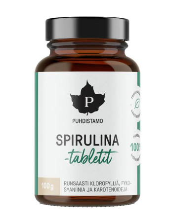 Puhdistamo spirulina tabletit 100g