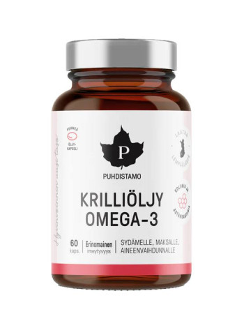 Puhdistamo Krilliöljy omega 3 EPA- ja DHA lähde 60 kapsl