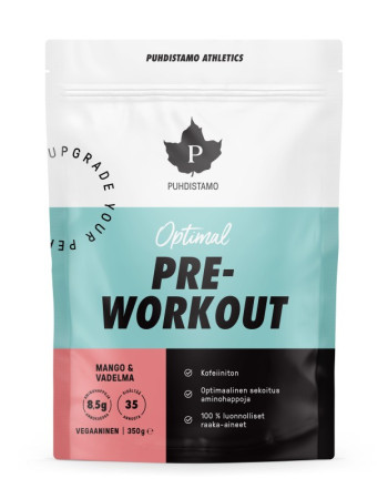 Puhdistamo Optimal Pre-Workout - Mango & Vadelma 350g