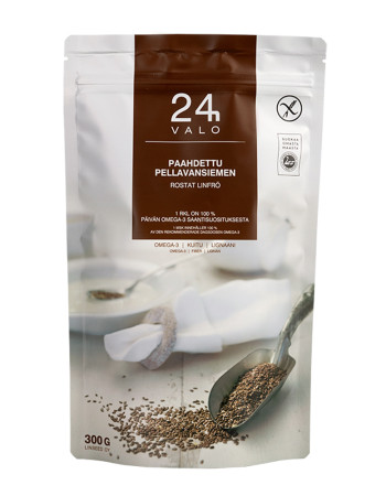 Valo24h - paahdettu kokonainen pellavansiemen 300g kotimainen