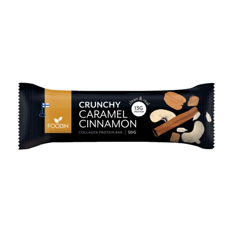 Foodin Karamelli-kaneli kollageeniproteiinipatukka 50g 
