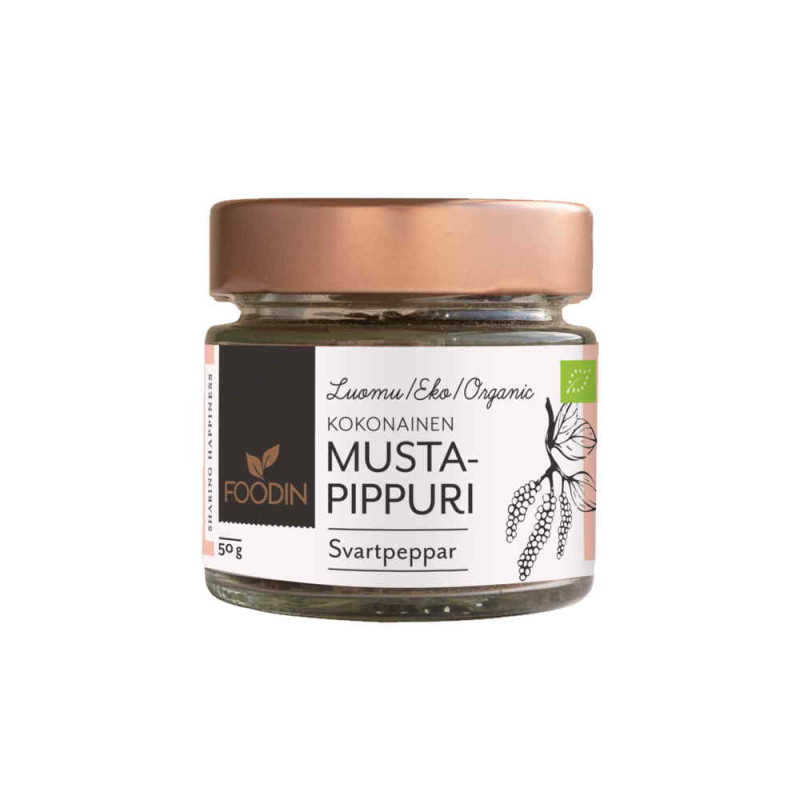 Foodin mustapippuri kokonainen luomu 50g