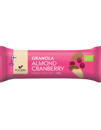 Foodin Granolapatukka Almond Cranberry, luomu 40g