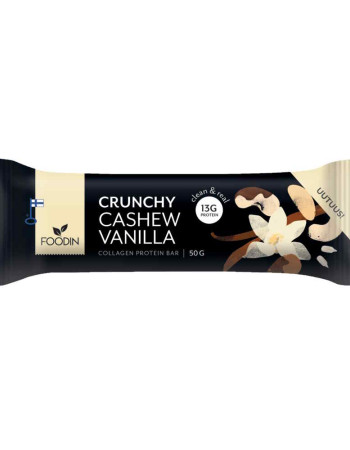 Foodin collagen proteiinipatukka Cashew-vanilla 50g 