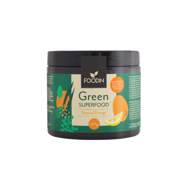 Foodin viherjauhe Green Superfood Tropical Energy 120g KEVäTMARKKINAT (ennen 14,95€)