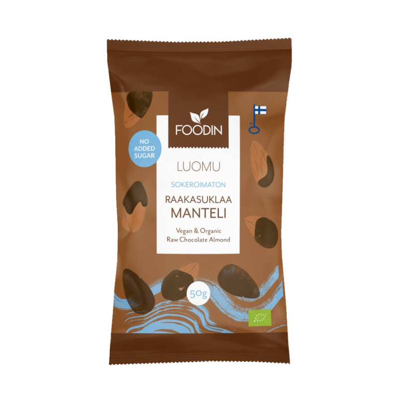 Foodin Sokeroitamon Raakasuklaamanteli luomu 60g