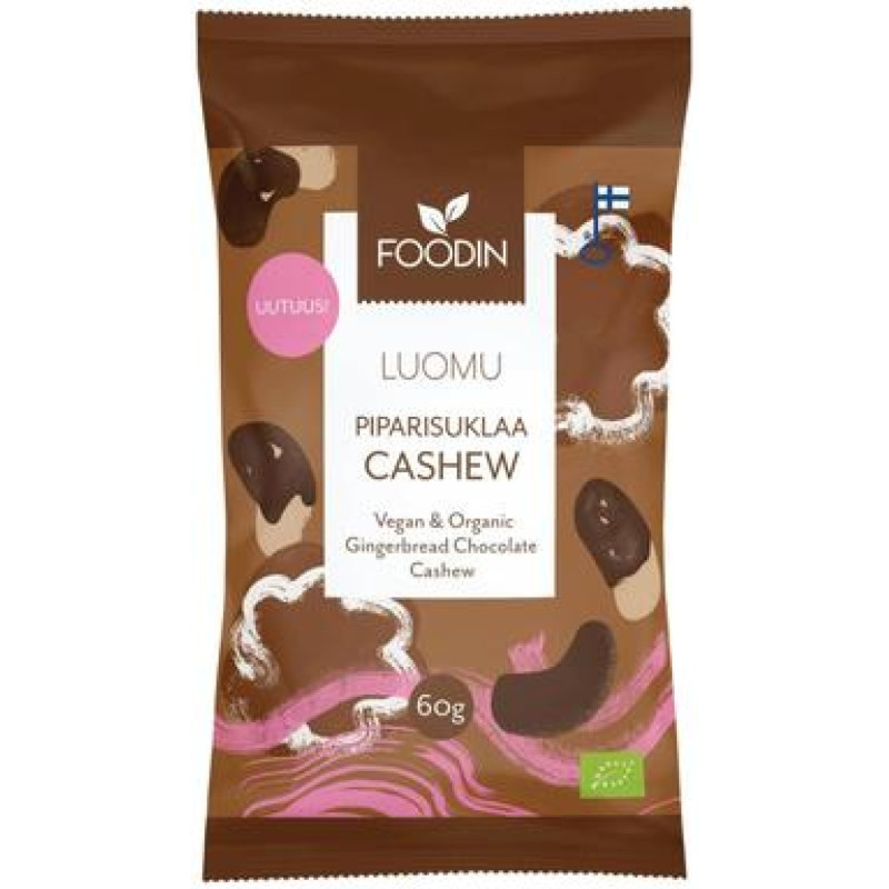 Foodin Piparisuklaacashew, luomu 60g 