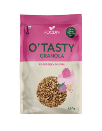 Foodin O`Tasty Vadelmamuffini Kauragranola 350g