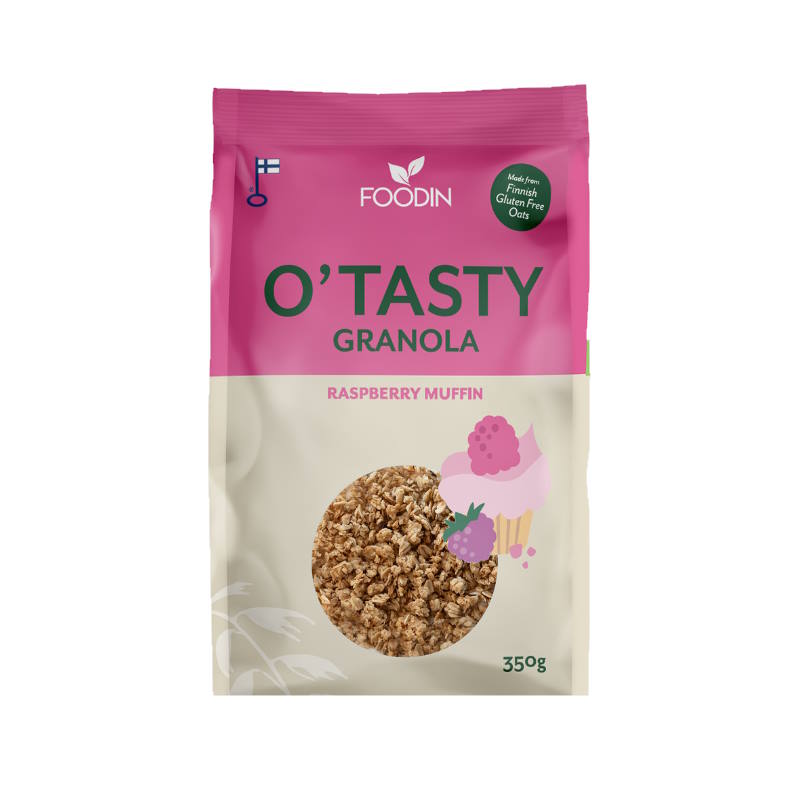 Foodin O`Tasty Vadelmamuffini Kauragranola 350g