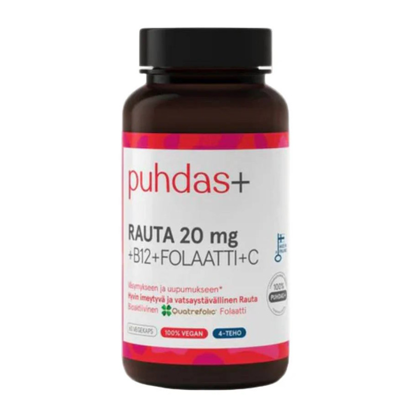 Puhdas+ Rauta-Folaatti-B12+ C-vitamiini