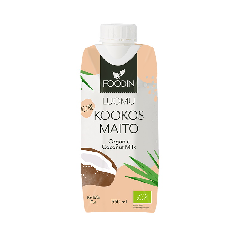 Foodin luomu 100% kookosmaito 330ml 