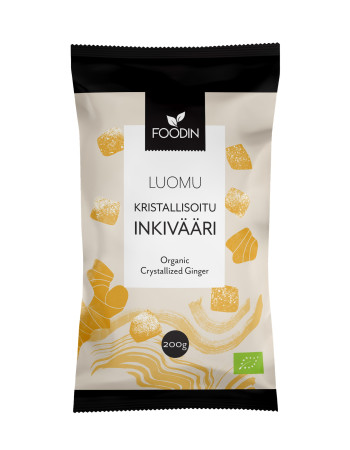 Foodin Kristallisoitu inkivääri Luomu 200g