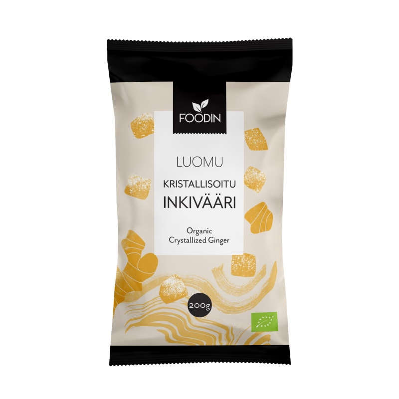 Foodin Kristallisoitu inkivääri Luomu 200g