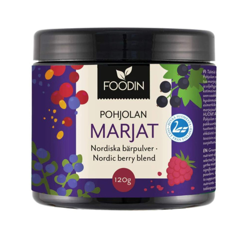 Foodin Pohjolan marjat kotimainen marjajauhesekoitus 120g