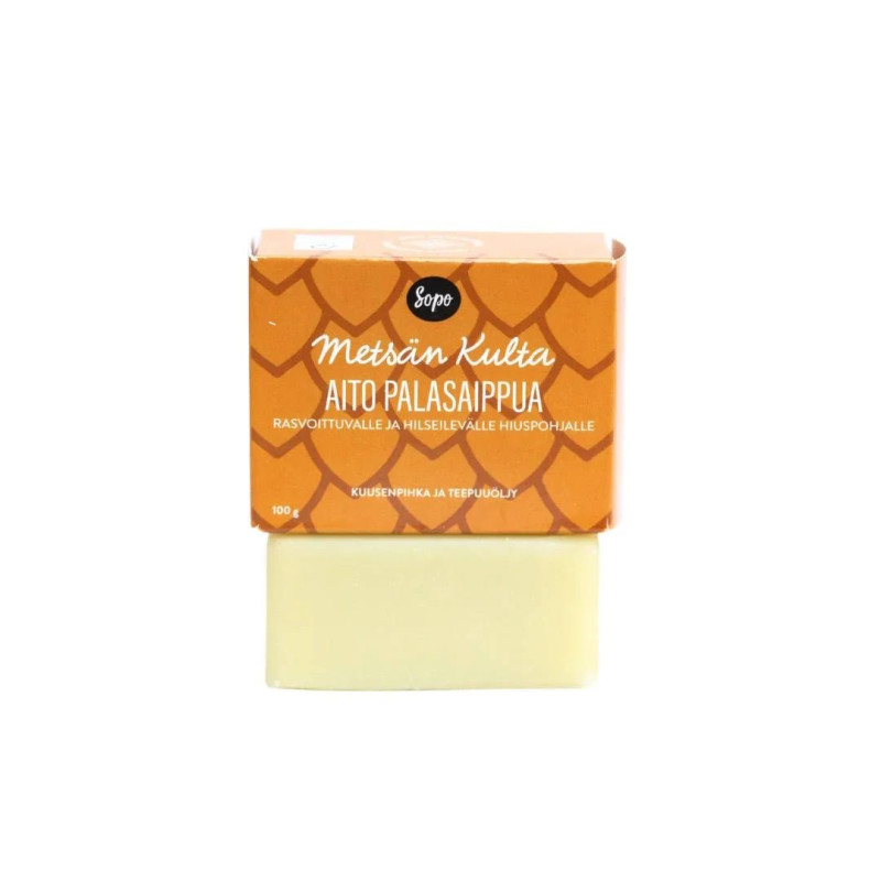 SOPO SOAP Metsän kulta Aito Palasaippua rasvoittuvalle ja hilseilevälle hiuspohjalle 100g
