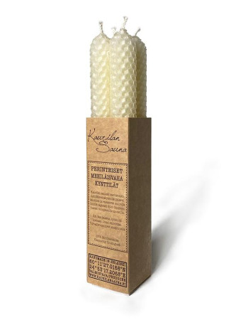 Kaurilan sauna mehiläisvahakynttilä valkoinen 4kp