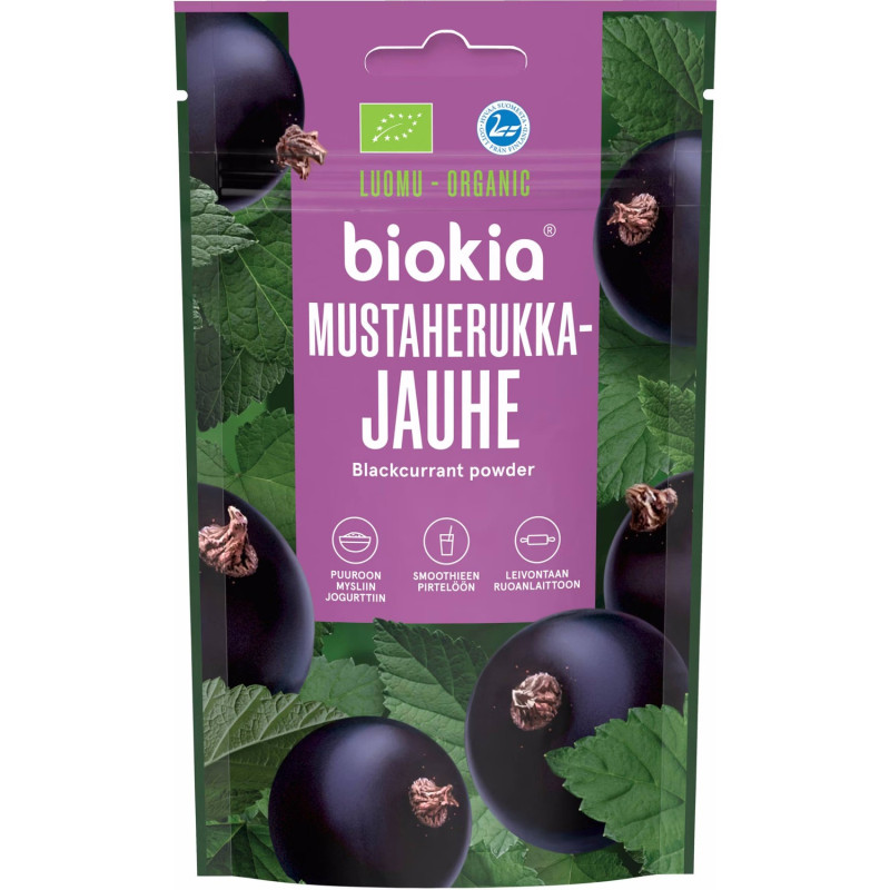 Biokia mustaherukkajauhe 30g luomu