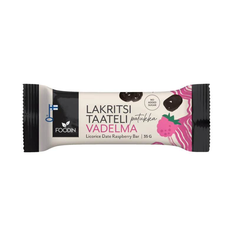Foodin lakritsitaatelipatukka vadelma 35g