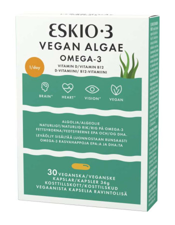 Eskio-3 Vegan Algae Omega-3 30 vegekapsl