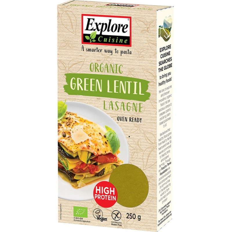 Vihreä linssilasagnelevy 250g luomu