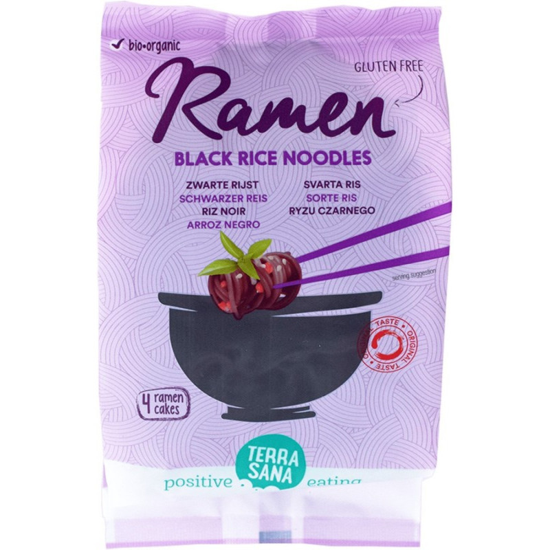 Ramen-nuudeli, musta riisi 280 g, TerraSana