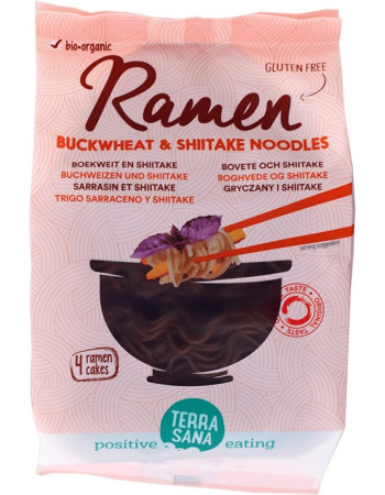Ramen-nuudeli, tattari & siitake 280 g, TerraSana