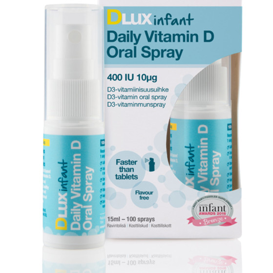 Nordic Health Dlux infant 10mcg vauvat/lapset d-vitamiinisuihke 15ml